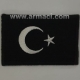 Türk Bayrağı Siyah Beyaz Nakış Arma Brove Flag